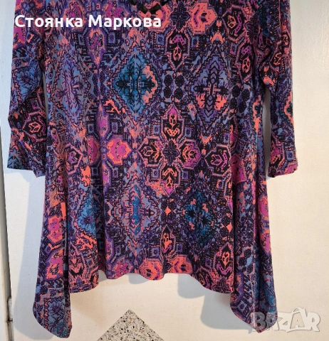 Пролетна блузка-туника, снимка 4 - Блузи с дълъг ръкав и пуловери - 53896564