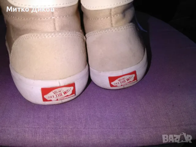 Кецове VANS оригинал бежови високи като нови US-10 UK-9 №43 стелка 28см , снимка 6 - Кецове - 49923321