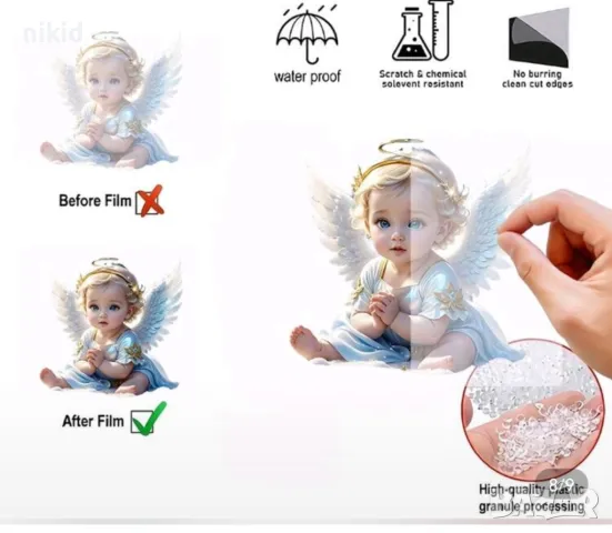 2D Акрилен топер Нежно дете бебе ангел фея висулка украса декор статуетка, снимка 5 - Други - 50182997