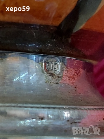 Много рядък авторски керамичен сет със сребърен обков/кана за ракия+ шест чаши,сребро проба 800, снимка 6 - Аксесоари за кухня - 52315971