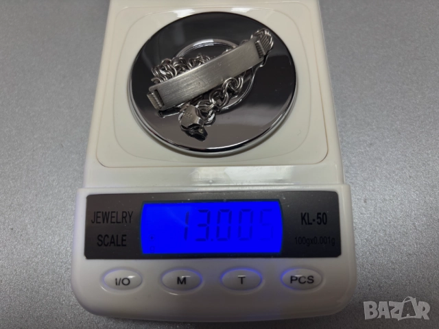 Сребърна Гривна с плочка (проба 925)- 13,00 грама, снимка 11 - Гривни - 52156111