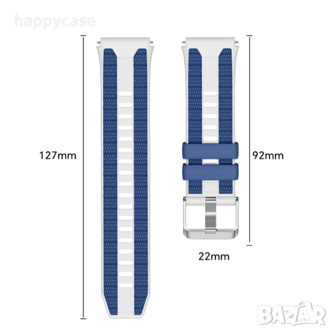DOUBLE Силиконова каишка Huawei Watch GT6 Pro 5 GT5 Pro 4 GT4 GT3 GT2, снимка 13 - Каишки за часовници - 53840940