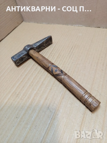 Соц Стар Каменоделски Чук 0.800кг С Дръжка От Дрян НОМЕР 594., снимка 3 - Антикварни и старинни предмети - 53446150