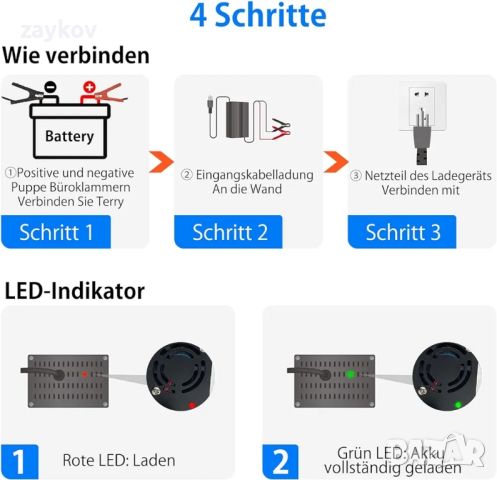 24V 15A LiFePO4 зарядно устройство 29.2V зарядно устройство за литиева батерия за 25.6V LiFePO4, снимка 2 - Друга електроника - 46105148