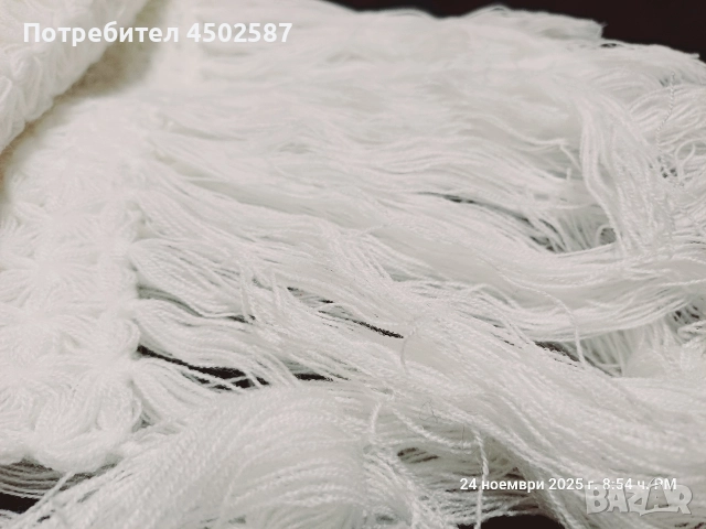 Широк и топъл бял шал, снимка 7 - Шалове - 52681700