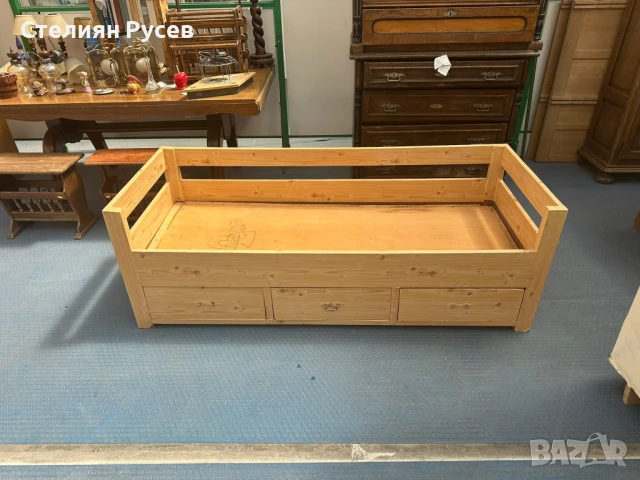 260711  единично легло 170/70см БЕЗ матрак цена 65 лв             д+ - стара здрава МДФ плоскост обл, снимка 3 - Спални и легла - 51149682