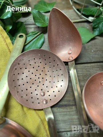 Малко мед и месинг за уют♥️  Жестоки прибори за сервиране Мед и месинг , снимка 6 - Прибори за хранене, готвене и сервиране - 53398514