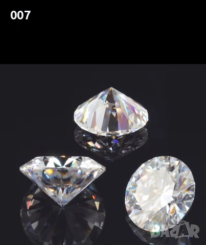 Мойсанит / Диамант 3.5mm 0.2ct + GRA сертификат, снимка 2 - Други ценни предмети - 53205461