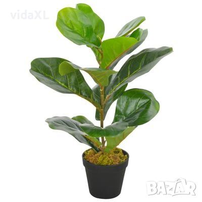 vidaXL Изкуствено растение фикус лирата със саксия, зелено, 45 см(SKU:280171, снимка 1 - Стайни растения - 46218245