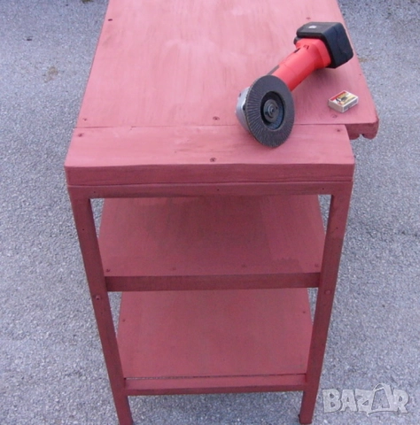 Професионална Метална Шлосерска Работна МАСА 166x57x87 см Дървен Плот Тезгях Стелажи Рафтове БАРТЕР, снимка 7 - Други инструменти - 51946728