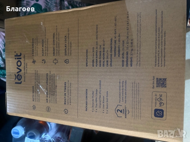 Нов пречиствател на въздуха Levoit Core 300S, снимка 4 - Овлажнители и пречистватели за въздух - 53155728