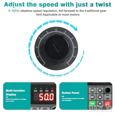 VFD честотен преобразувател  380V  трифазен изход 380V 2.2kW CNC, снимка 6 - Други машини и части - 51928415