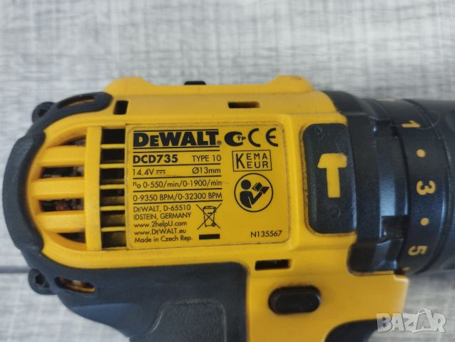 Dewalt DCD 735 ударен винтоверт 14,4V Li-Ion, снимка 5 - Винтоверти - 46557727