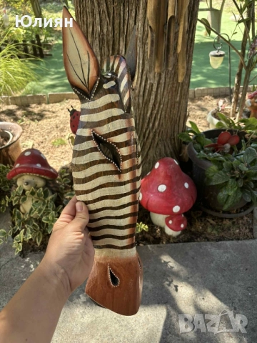 Маска за стена от дърво 50см., снимка 2 - Декорация за дома - 36867241