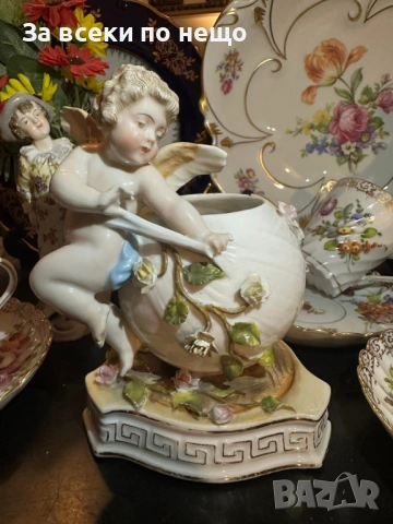 Sitzendorf Germany  Circa 1904 - “Вазата с херувима” Код P2179, снимка 7 - Колекции - 54170152