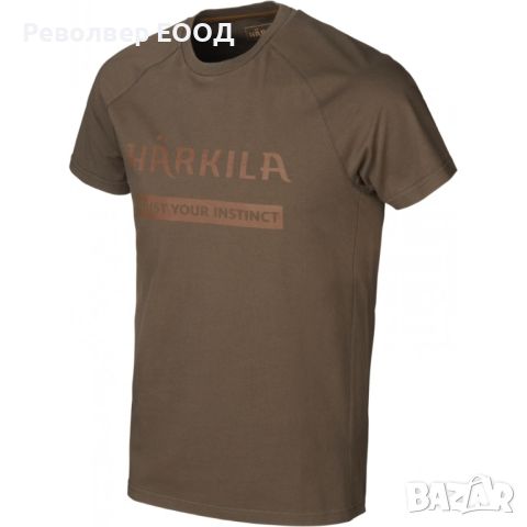 Комплект от две тениски Harkila - Logo, в цвят Willow green/Slate brown, снимка 6 - Екипировка - 45337575