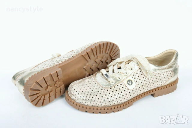 СЕЗОН '26! Златисти дамски обувки на дупки, снимка 4 - Дамски ежедневни обувки - 53873359