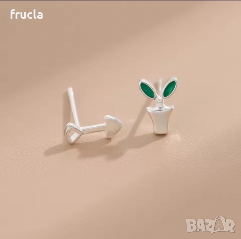Сребърни Обеци за Градинари , снимка 2 - Обеци - 54237576