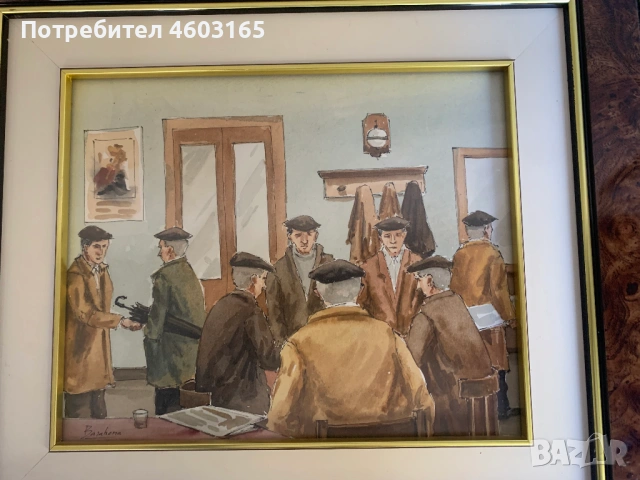 картина среща на приятели в кръчмата 1, снимка 2 - Картини - 54286495