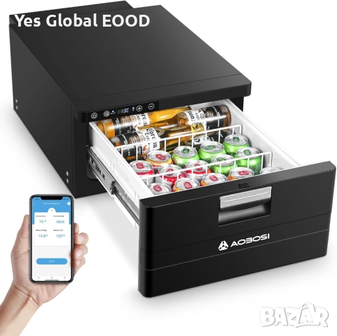 AAOBOSI 31L чекмеджен хладилник 12/24V с APP управление