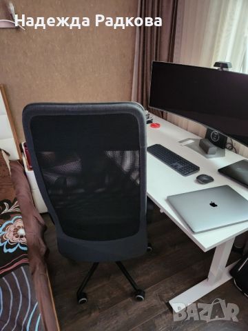Офис стол тъмносиво,черно, снимка 4 - Столове - 46399733