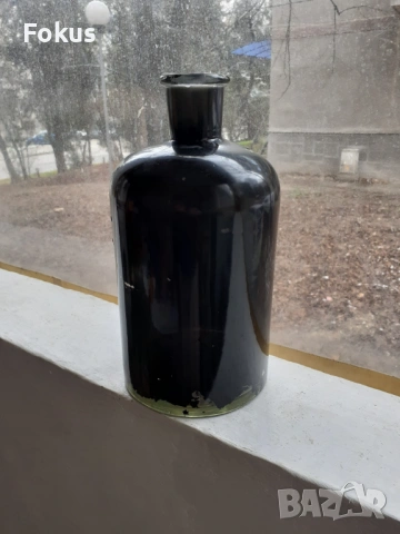 Стар медицински буркан боядисан с черна боя, снимка 3 - Антикварни и старинни предмети - 53503753