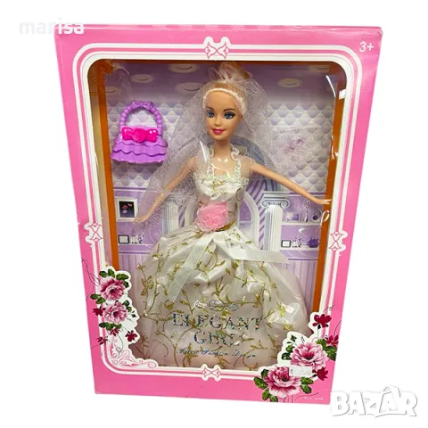 Кукла булка с воал и дамска чанта, в кутия 770576, снимка 1