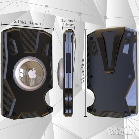 Мъжки портфейл VXIA за AirTag, държач за кредитни карти с RFID блокиране, снимка 5 - Портфейли, портмонета - 53933484