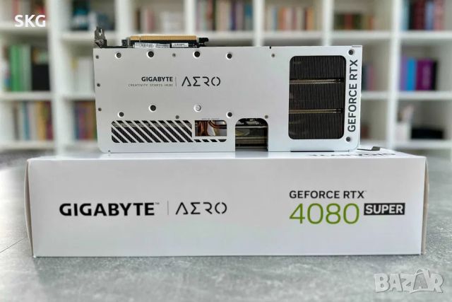 Видеокарта GIGABYTE GeForce RTX 4080 Super Aero OC 16G Бяла, снимка 3 - Видеокарти - 46104626