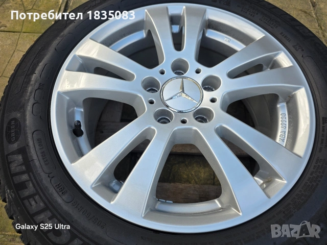 Лети джанти 16ки 5х112 Rial Mercedes + зимни гуми 205/60/16 Michelin, снимка 4 - Гуми и джанти - 53044730
