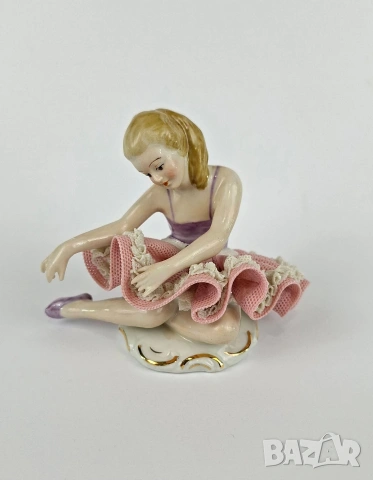 Порцеланова фигура на балерина с дрезденска дантела - Wilhelm Rittirsch