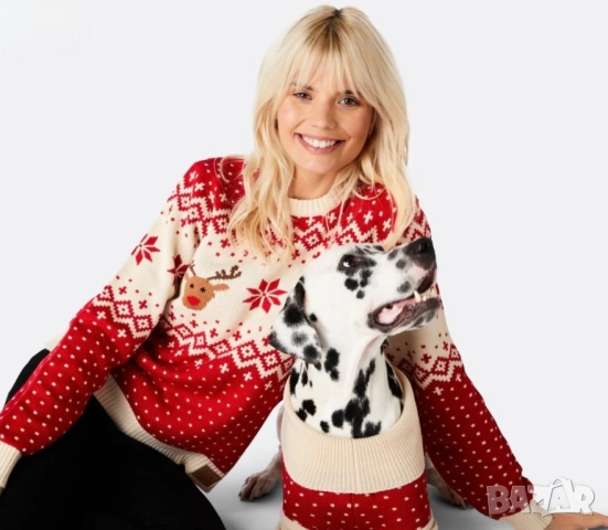 Коледен пуловер с елени, снимка 5 - Блузи с дълъг ръкав и пуловери - 52772877
