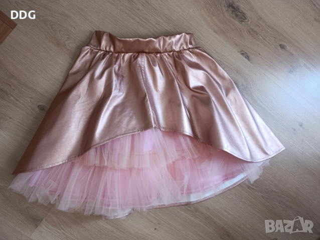 комплект кожен златисто меден цвят, снимка 5 - Детски якета и елеци - 52674934