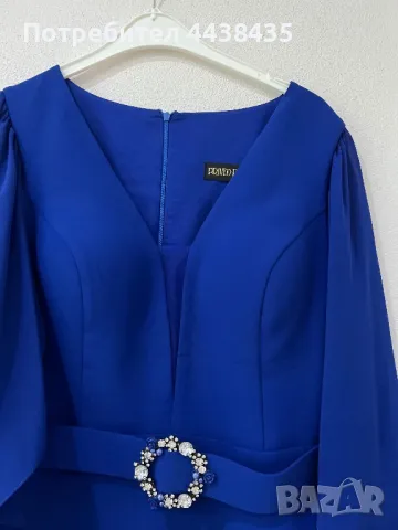 Елегантна синя рокля, снимка 4 - Рокли - 49874264