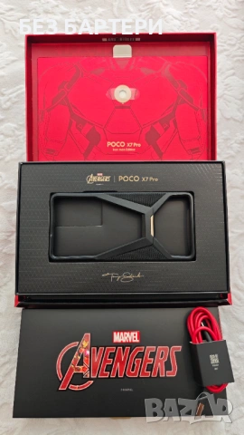 Кутия, Кейс и кабел за Xiaomi Poco X7 Pro Iron Man Limited edition, снимка 5 - Калъфи, кейсове - 53289749