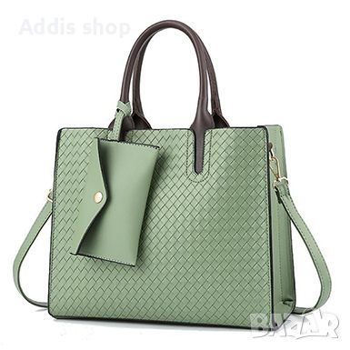 Дамска тънка правоъгълна чанта - текстурирана повърхност / три презрамки, 6цвята , снимка 4 - Чанти - 45139900