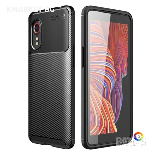 Samsung Galaxy Xcover 5 Удароустойчив Carbon Fiber Калъф и Протектор, снимка 2 - Калъфи, кейсове - 48469208