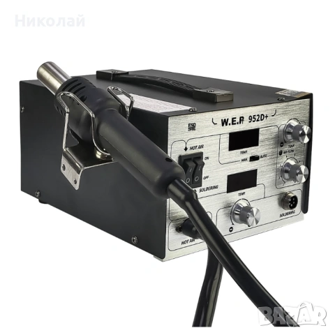 Станция за запояване WEP 952D+ компресор, горещ въздух, поялник., снимка 3 - Друга електроника - 53410892
