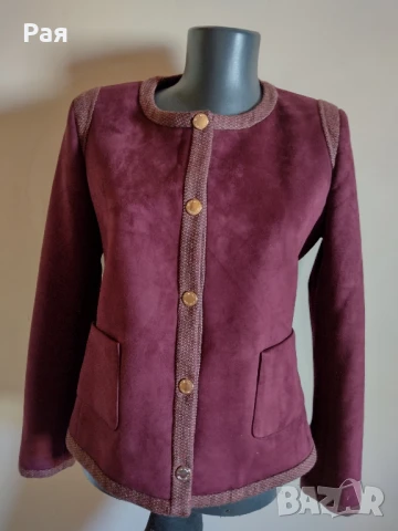 Красиво дамско сако Victoria 1 в цвят бордо Etere, снимка 1