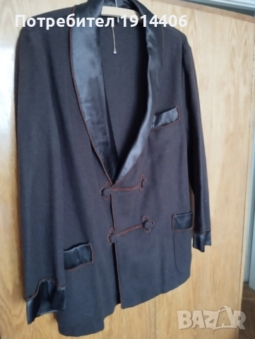 Елегантен мъжки кабинетен халат, вълна, топъл  и изящно изработен, 108/170, снимка 11 - Други - 51871017