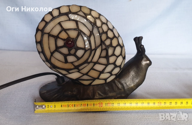 Настолна лампа тип Тифани  с форма охлюв , снимка 4 - Антикварни и старинни предмети - 51708825