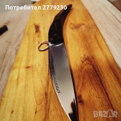 Стара сойка от биволски рог с орнаменти н, снимка 7 - Антикварни и старинни предмети - 51308235