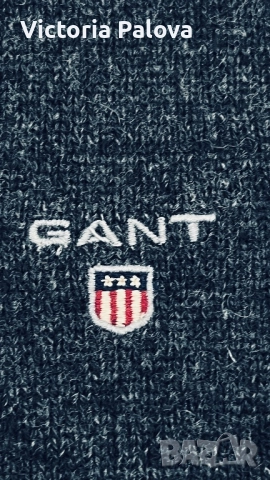 Класически сив кардиган/ жилетка с цип премиум GANT Швеция, снимка 6 - Блузи - 52430660
