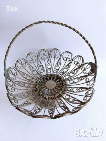Бронзова кошничка/фруктиера ФИЛИГРАН, снимка 2 - Други ценни предмети - 52844779