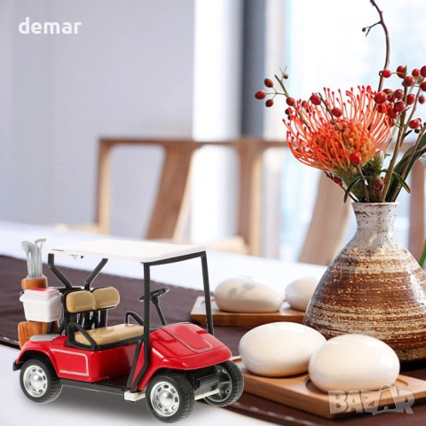 Миниатюрна играчка - голф количка, лят модел голф количка в мащаб 1:36, червена, снимка 4 - Коли, камиони, мотори, писти - 54105586