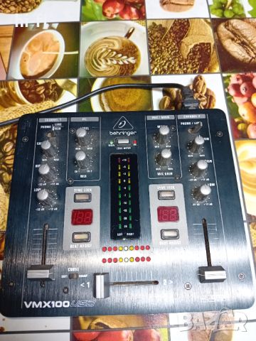 Behringer profi mixer Behringer Pro Mixer Vmx100 USB VMX100USB Професионален 2-канален DJ, снимка 1 - Ресийвъри, усилватели, смесителни пултове - 46504227