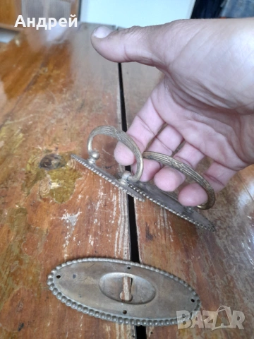 Стар обков за сандък,ключалка,дръжки, снимка 5 - Други ценни предмети - 54258377