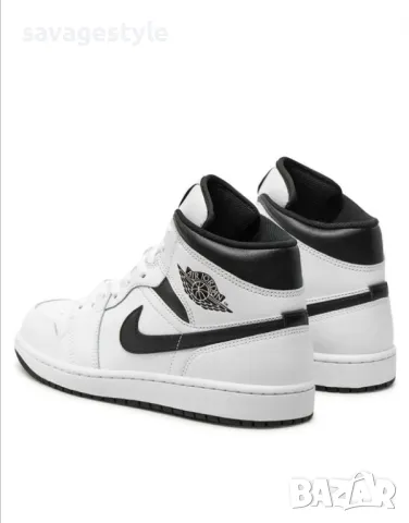 Мъжки маратонки NIKE Air Jordan 1 Mid Shoes White, снимка 4 - Маратонки - 49205317