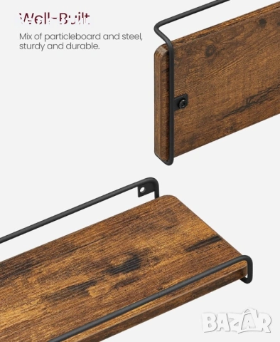 Комплект от 2 плаващи рафта VASAGLE, снимка 6 - Етажерки - 53186021