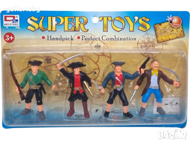 Комплект пиратски фигурки с оръжия (тип Playmobil)